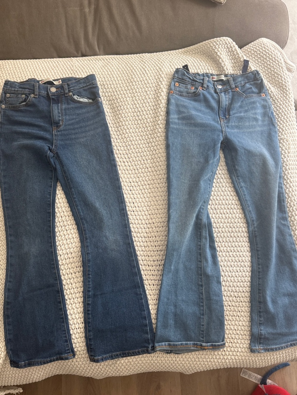 Levi's Girl’s Flare Jeans - Dark and Light Blue Pair